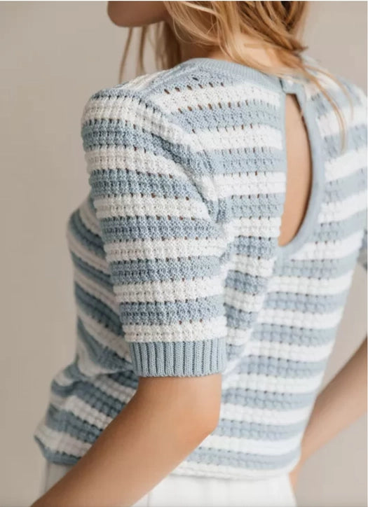 Green and White Sweater